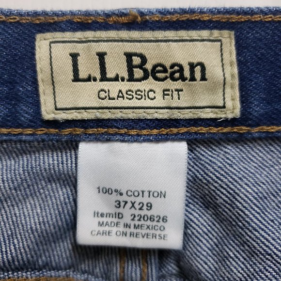 L.L. Bean Classic Fit 34x27 Cotton Straight Leg Blue Denim Jeans Mid Rise - Picture 6 of 6
